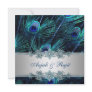 Royal Blue Silver Royal Indian Peacock Wedding Invite