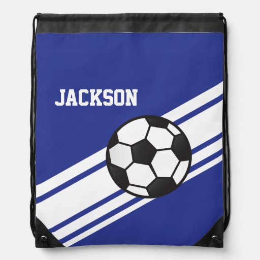 Royal Blue Soccer Stripes Drawstring Bag Royal Blue Soccer Stripes Drawstring Bag