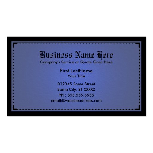 royal blue sophistications business card templates (back side)