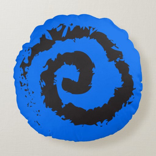 ROYAL BLUE SPIRAL Round Throw Pillow Zazzle