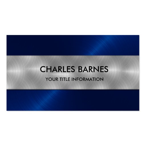 Royal Blue Stainless Steel Business Card