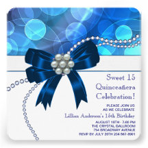 Royal Blue Teal Blue Birthday Party Custom Invites