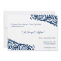 Royal blue traditional junior formals senior prom invitation