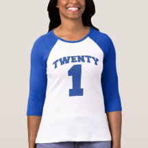 Royal Blue TWENTY1 Milestone Birthday Tee