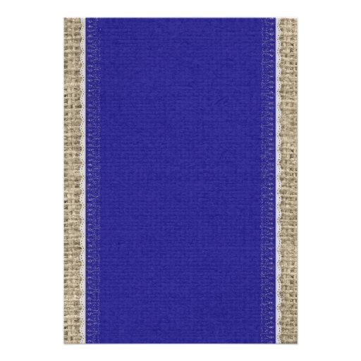 Royal Blue Vintage Lace Wedding Invitations