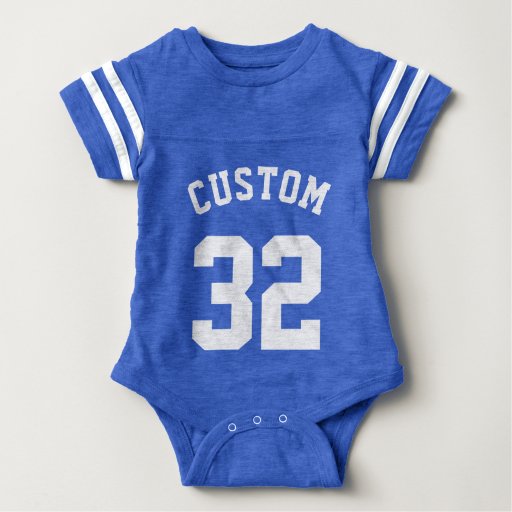 Royal Blue & White Baby Sports Jersey Design Baby Bodysuit Zazzle