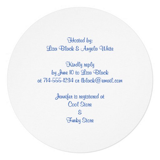 Royal Blue White Daisy Bridal Shower Invitation