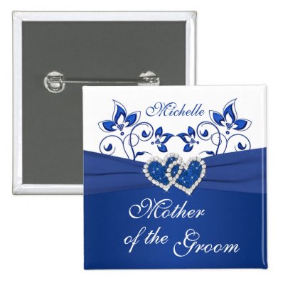 Royal Blue, White Floral Mother of the Groom Pin