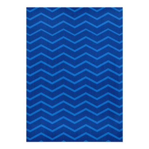 Royal Blue Zigzag Wedding Invitations