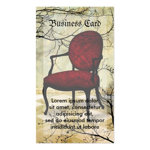 Royal Chair with Branches Business Card Template