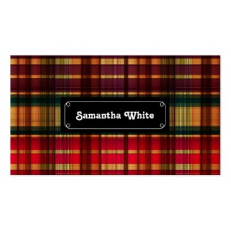 Royal colorful tartan pattern Double-Sided standard business cards (Pack of 100)