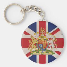 Royal Crest on Union Jack Flag Key Chains