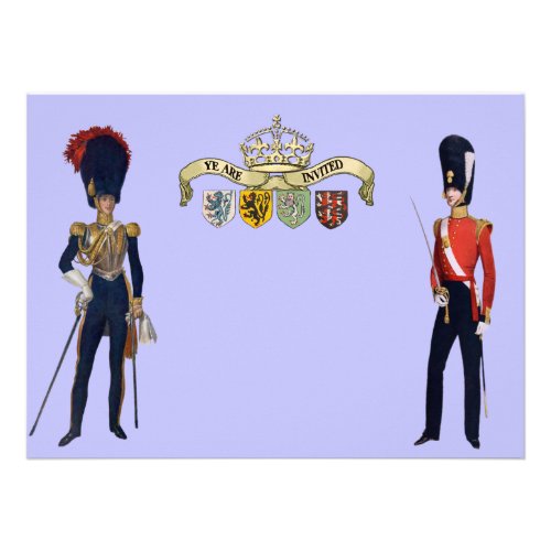 Royal Crown And Victorian Guards Custom Invitations