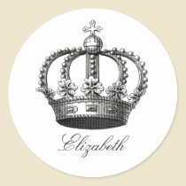 Royal Crown Round Sticker stickers