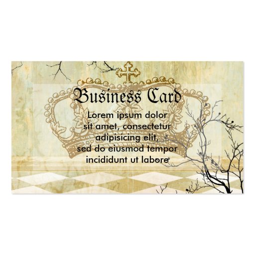 Royal Crown with Branches Business Card
