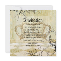 Royal Crown with Branches Custom Invitation