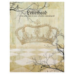 Royal Crown with Branches Personalized Letterhead