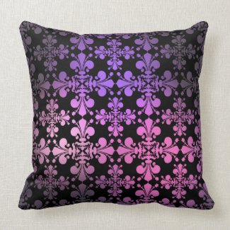 Royal cute punk damask pink and purple pillows