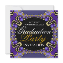 Royal Diva Purple Graduation Party Invitations
