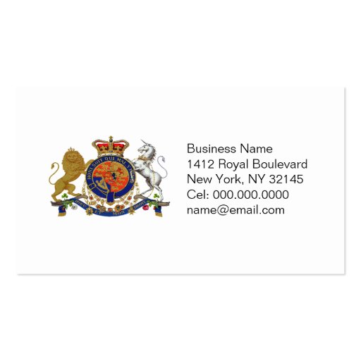 Royal Emblem ~ Business Card / Unisex (back side)