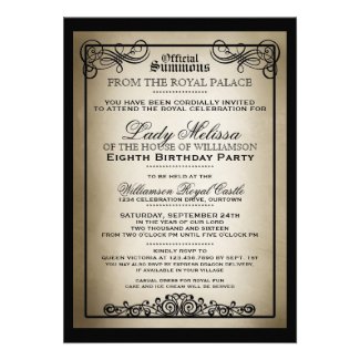 Royal Gala Birthday Party Invitations