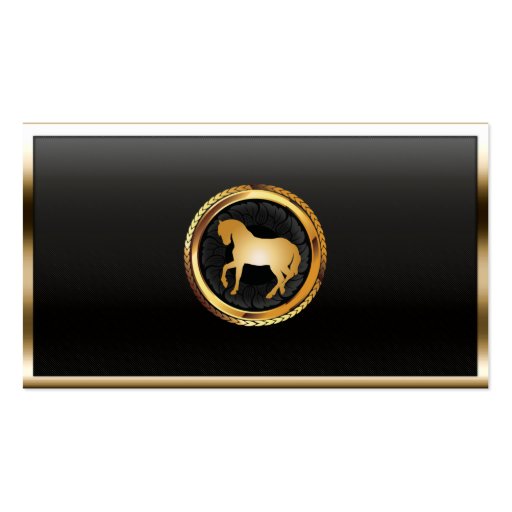 Royal Gold Horse Dark Business Card (front side)