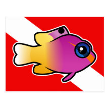 Royal Gramma Dive Flag Post Card