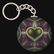 Royal Heart Fractal keychains