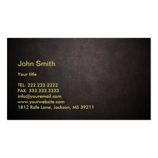 Royal Horse Head Wood & Leather Business Card (back side)