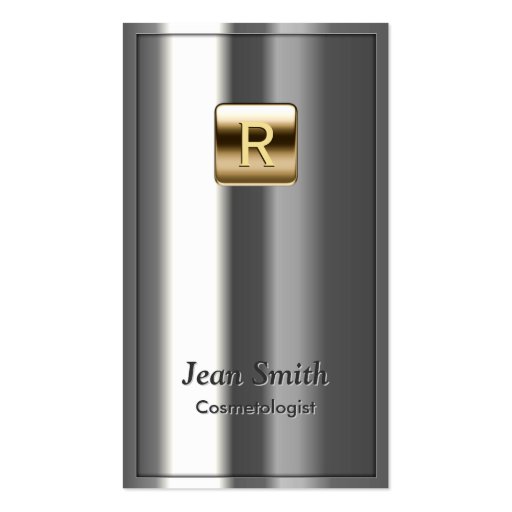 Royal Metallic Cosmetologist Business Card (front side)