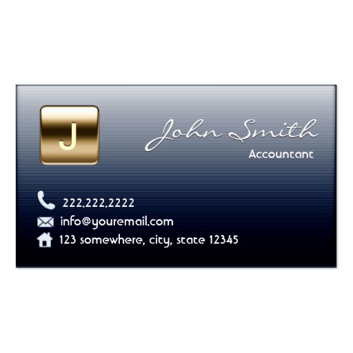 Royal Midnight Blue Accountant Business Card (front side)