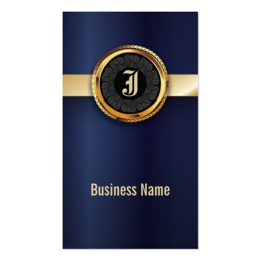 Royal Navy Blue & Gold Label Business Card