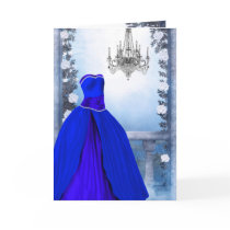 Royal Navy Blue Rose Party Invitation Card