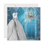 Royal Navy Blue White Quinceanera Custom Invite