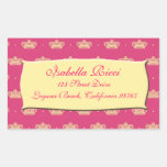 Royal Pink Crown Rectangular Sticker