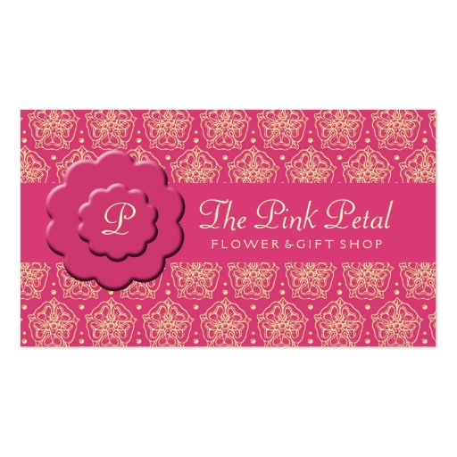 Royal Pink Flowers Business Card (front side)