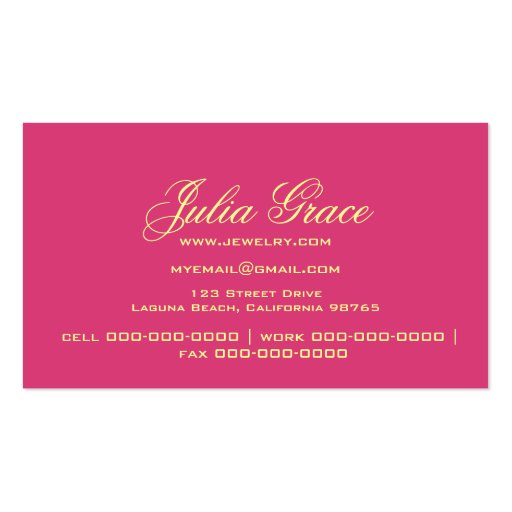 Royal Pink Polka Dots Business Cards (back side)