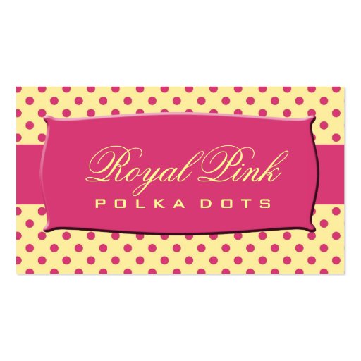 Royal Pink Polka Dots Business Cards (front side)