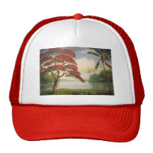 Royal Poinciana (Flamboyant Tree) Mesh Hats