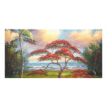 Royal Poinciana Tree Painting Photo Card Template