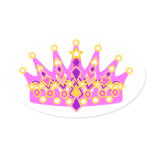 Royal Princess Crown Oval Sticker