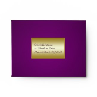 Royal Purple and Gold A2 Envelope for RSVP envelope