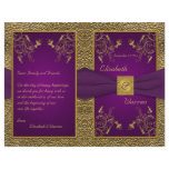 Royal Purple and Gold Medallion Wedding Program flyers