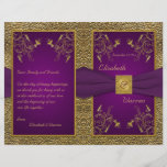 Royal Purple and Gold Medallion Wedding Program Full Color Flyer