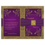 Royal Purple and Gold Medallion Wedding Program Full Color Flyer