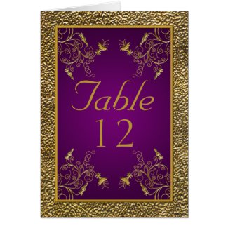 Royal Purple and Gold Table Card card