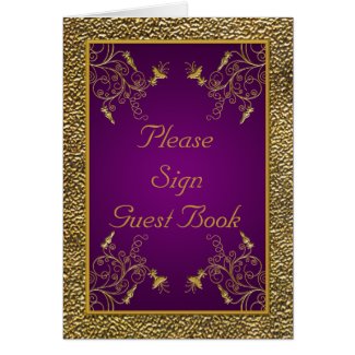 Royal Purple and Gold Table Card card