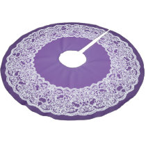 Royal Purple and White Lace Vintage Tree Skirt