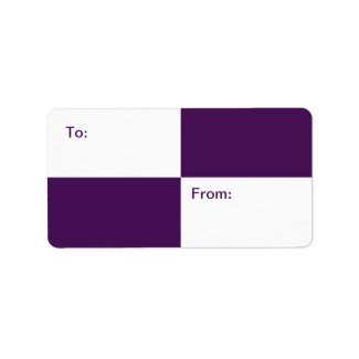 Royal Purple and White Rectangles gift tag Custom Address Labels