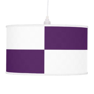 Royal Purple and White Rectangles Pendant Lamp